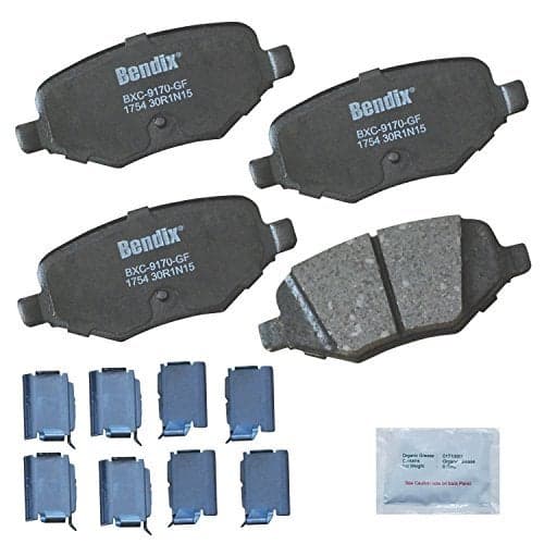 Bendix Priority1 CFC1754 Ceramic Rear Brake Pads for Select Models Ford Edge, Explorer, Flex, Police Interceptor Utility, Taurus, Lincoln MKS, MKT, MKX