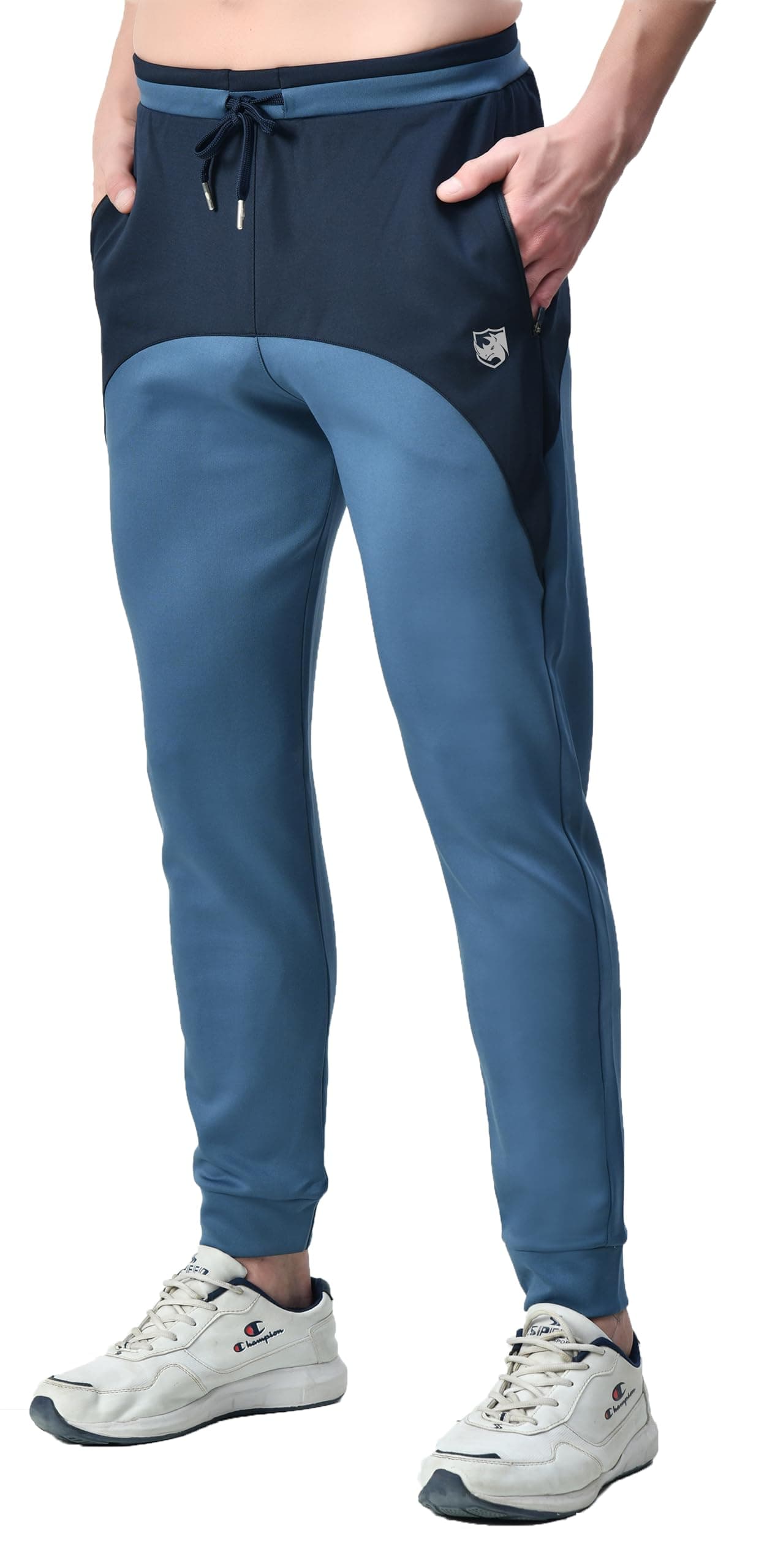RynoGear Men Mid Rise Regular Fit Super Soft Track Pant with Zipper Pocket, Multicolour, Large