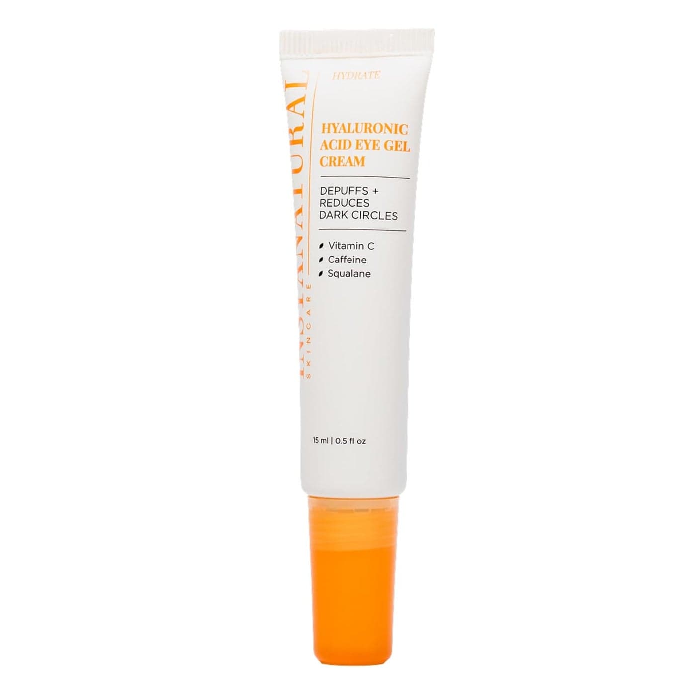 InstaNatural Hyaluronic Acid Eye Gel Cream Hydrating Under Eye Cream for Women Men Decreases Puffiness Dark Circles and Wrinkles with Vitamin C Caffeine Squalane Peptides 05 Fl Oz