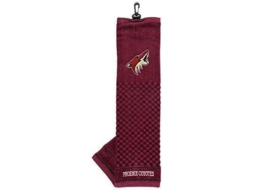 Team Golf NHL Arizona Coyotes Embroidered Golf Towel Embroidered Golf Towel, Checkered Scrubber Design, Embroidered Logo