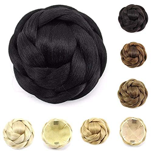 Funyn Synthentic Hair Bun Donut Reyen Braided Hair Chignon Hairpieces Accessories Large Size 6Colors Available 2005