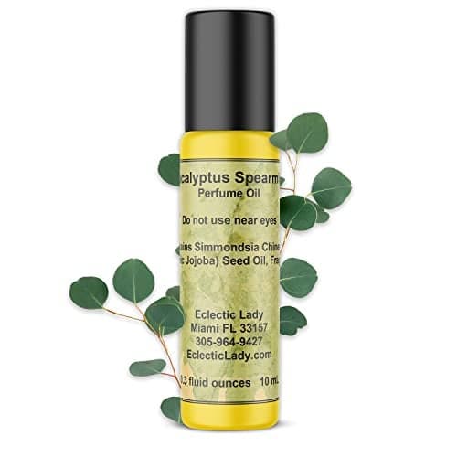 Eucalyptus Spearmint Perfume Oil, 0.3 Oz Portable Roll-On Fragrance with Long-Lasting Scent, Delightful Essential Oils and Jojoba Oil for Daily Use
