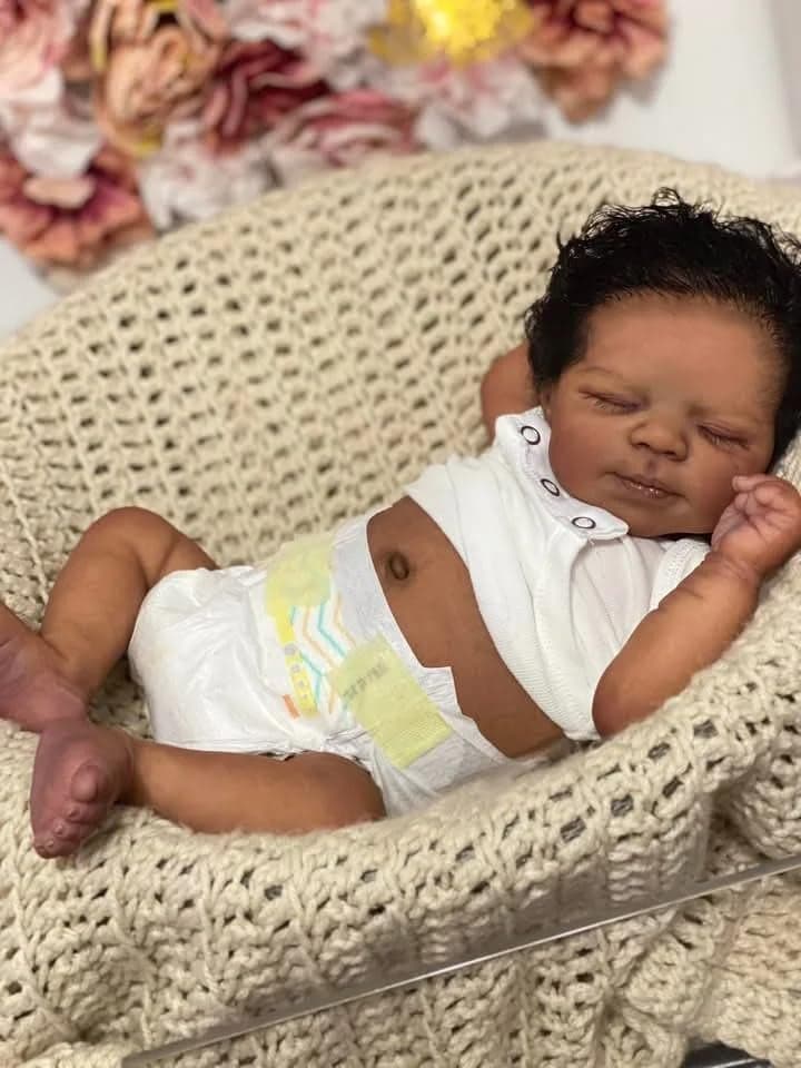 Zero Pam Black Reborn Baby Dolls Silicone Full Body18 in Realistic Baby Doll Black Reborn Dolls Girls African American Full Silicone Doll Real Life Newborn Babies with Accessories