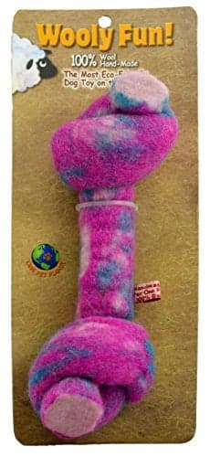 One Pet Planet Wool Knotted Bone Chew Toy 85Inch Magenta