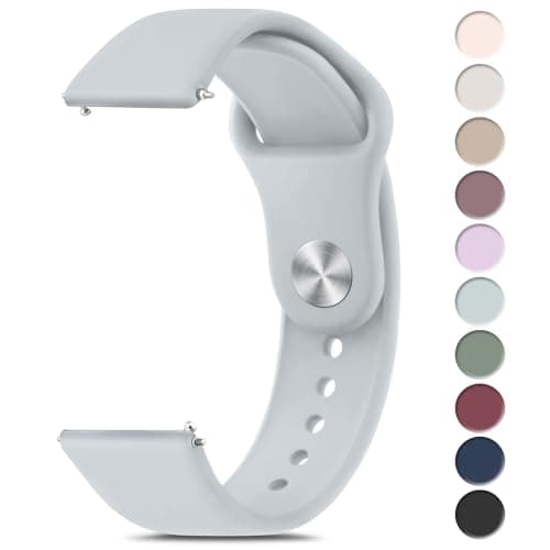 Tobfit Straps for Amazfit Bip/Bip 3/Bip 3 Pro/Bip/Bip U/Bip U Pro Watch Strap, 20mm Silicone Breathable Replacement Strap for Amazfit GTR 42mm/ GTS 2 Mini/2/2e/3/4/4 Mini - Gray