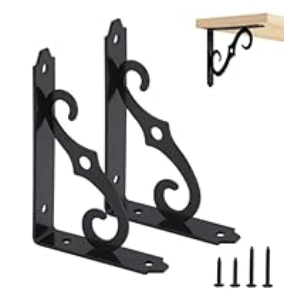 Deepak Display Works Metal Heavy Duty L Shaped Right Angle BracketL Clamp for Wall ShelfRack 6 inch