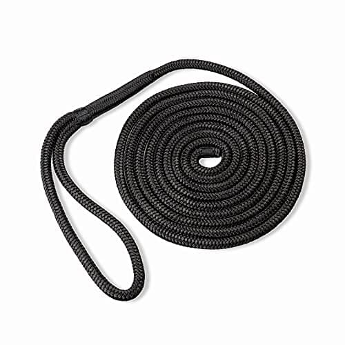 ACY Marine Double Braided Nylon Dock Line (Black, 1/2-Inch x 25-Feet)