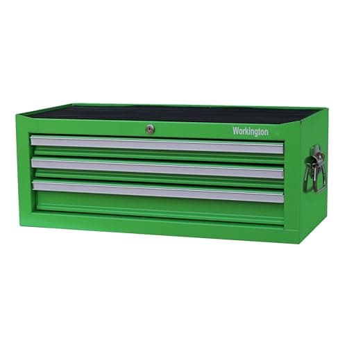 Workington Industrial 3 Drawers Portable Metal Intermediate Box, 26" Middle Tool Chest Cabinet with Ball Bearing Drawer Slides, Steel Tool Storage Box Organizer 4009 Green
