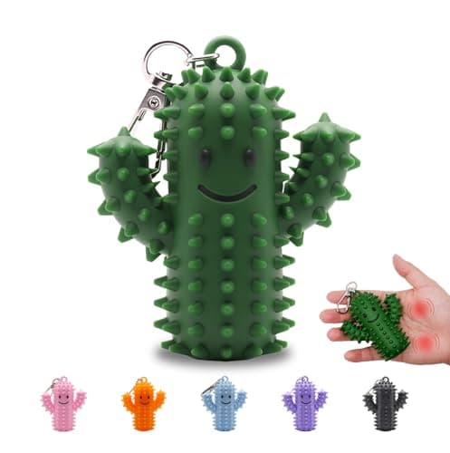 1 PCS Little Ouchies Pain FidgetSilicone Cactus Stim Tools for Adults Sensory Pain Stim Fidget Toy Spiky Grippy Stim Keychain Anxiety Relief Items Fidget Fun Gift for Friends and Family Green