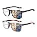 CLASAGA Progressive Multifocal Reading Glasses for Men Photochromic Gray Sunglasses Sports Style Blue Light Blocking Computer Readers BlackGrey 25 x