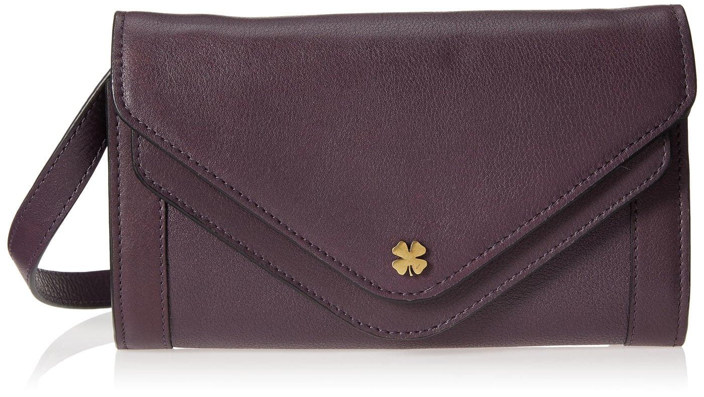 Lucky Brand Love Leather Crossbody Wallet, BlackBerry