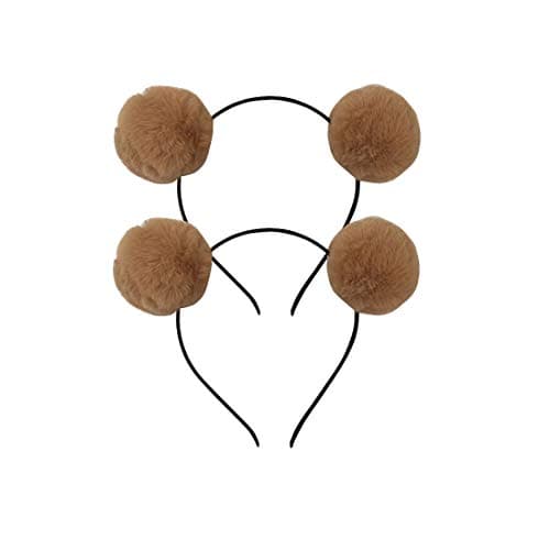 Pom Pom Headband Head Hoop Animal Style Cute fluffy Hairband for Halloween Costume (J)