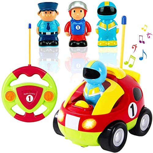 Liberty Imports My First Cartoon RC Remote Control Cars for Toddlers Ages 1-3, Radio Control Toy for Baby, Kids 18 Months+ (Race Car)