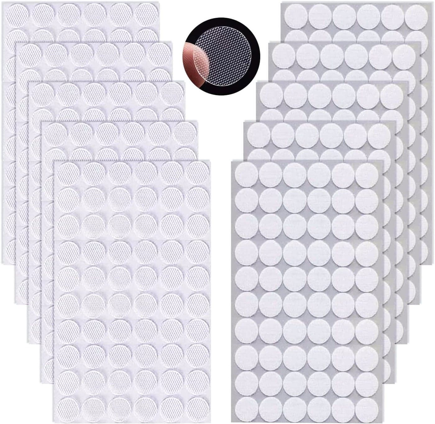 Self Adhesive Dots600 Pcs 300 Pairs 07820 mm Diameter Transparent Sticky Back Thin Clear Dots with AdhesiveHook Loop Dots with Waterproof Sticky Tapes Desirable for ClassroomOfficeHome