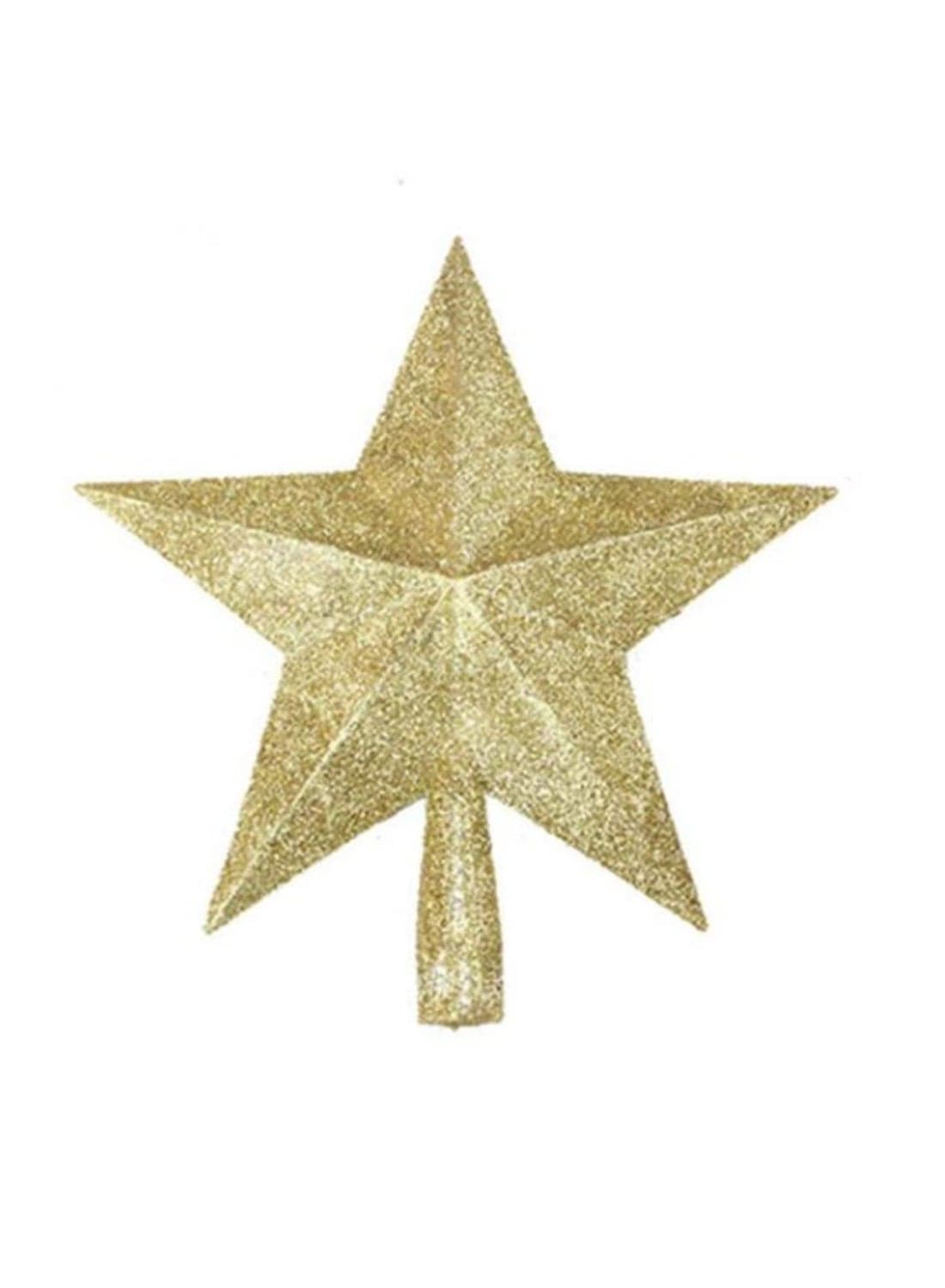 1pcs Gold Glitter Christmas Tree Topper Star 5-Pointed Shimmering Star Tree Topper for Large to Small Trees Festive Tabletop Home Decor Pendant Ornament
