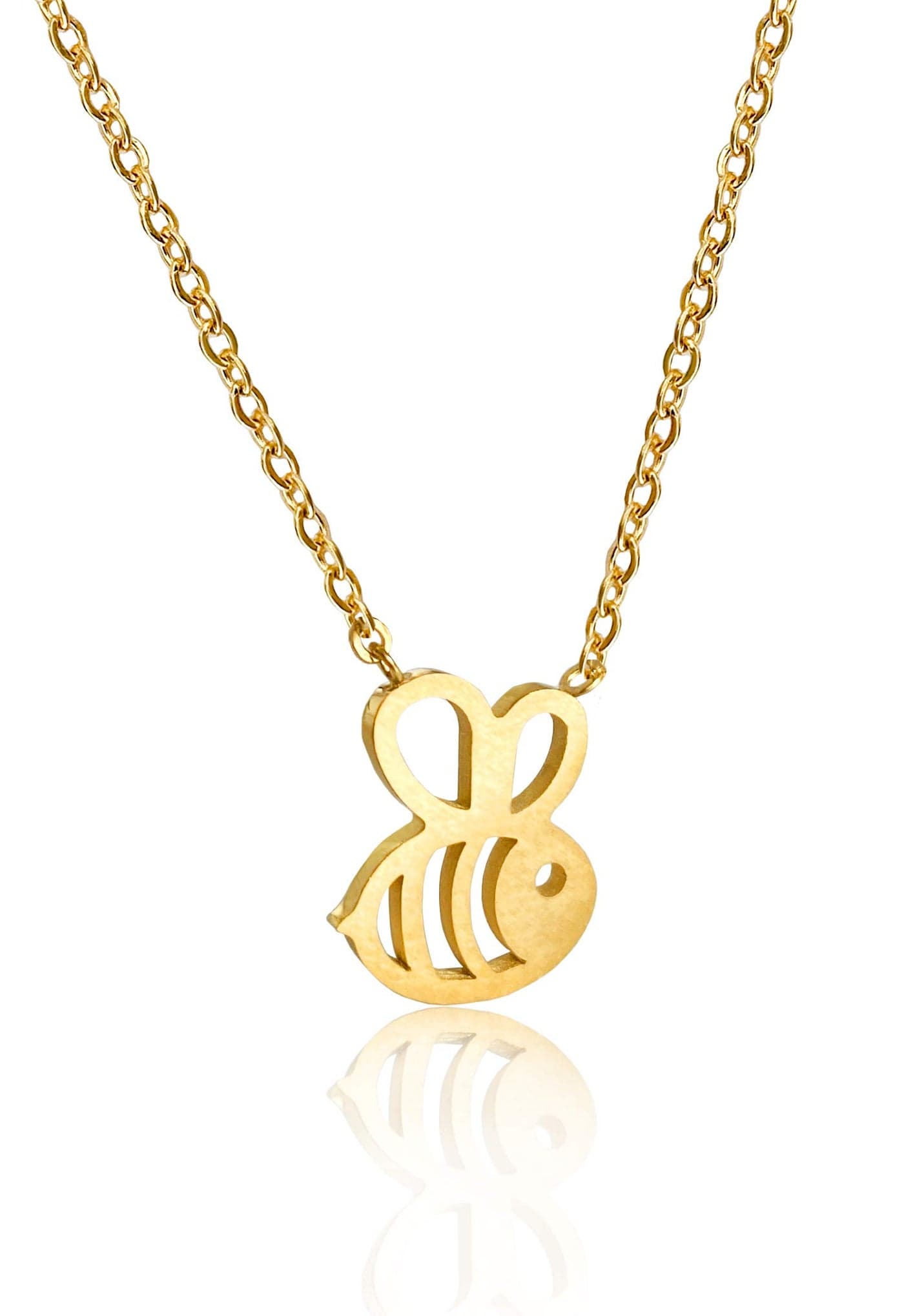 Altitude Boutique 18kt Bumble Bee Necklace | Gold Plated Honey Bee Necklace | Lightweight, Hypoallergenic, Waterproof Chain (Gold)