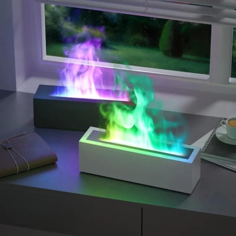 VIVITO Colorful Simulation Flame Diffuser Ultrasonic Aromatherapy Humidifier with Flame Effect Essential Oil Diffuser for Home Office Bedroom USB Plugin Quiet Auto ShutOff Random Color