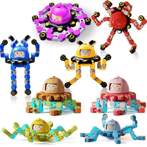 Vipctery Easter Basket Stuffers Gifts for Kids Boys Girls 8Pcs Transformable Fidget Spinners for Kids Fidget Toys Teens Adults Sensory Toys with Autism ADHD Party Favors Travel Activities B