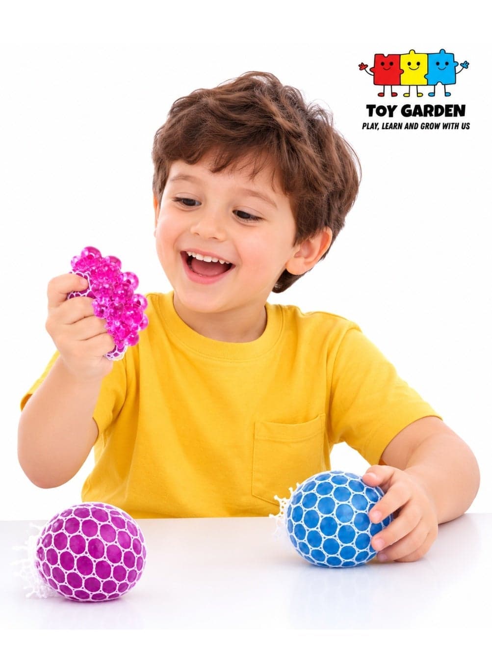 Pack of 3 Jelly Anti-Stress Balls for Kids – Squeeze Fidget Stress Relief Toys, Sensory Squishy Balls for Anxiety Relief, Fun Toys for Boys and Girls
