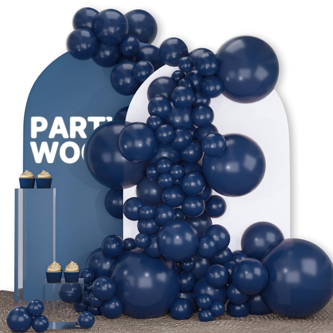 PartyWoo Nile Blue Balloons, 142 pcs Dark Blue Balloons Different Sizes Pack of 18 Inch 12 Inch 10 Inch 5 Inch Blue Balloons for Balloon Garland or Balloon Arch as Birthday Party Decorations, Blue-Y72