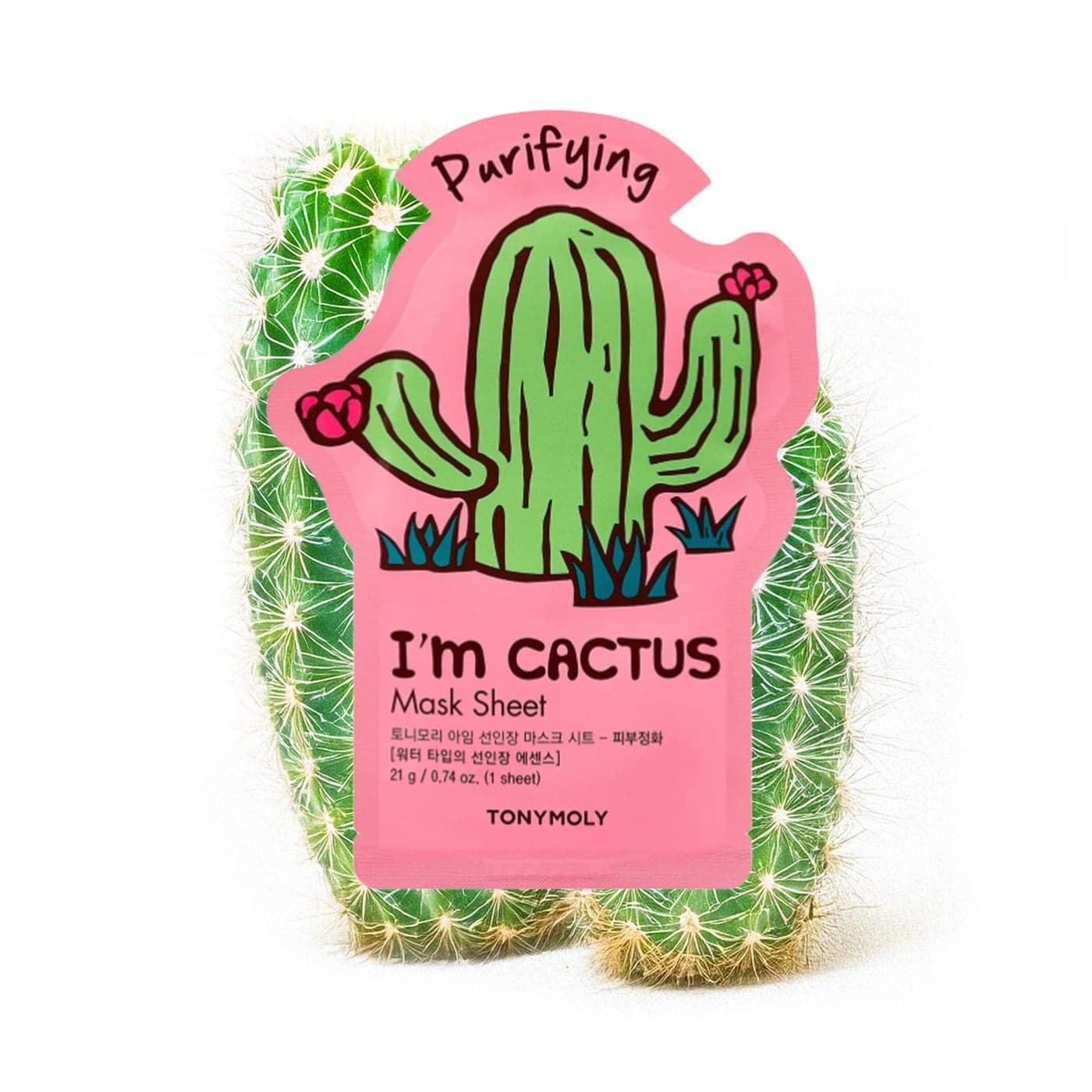 TONYMOLY Im Real Cactus Sheet Mask Korean Skin Care Face Mask Hydrating Moisturizing Skincare Vitamin Infused Facial Soothes Skin