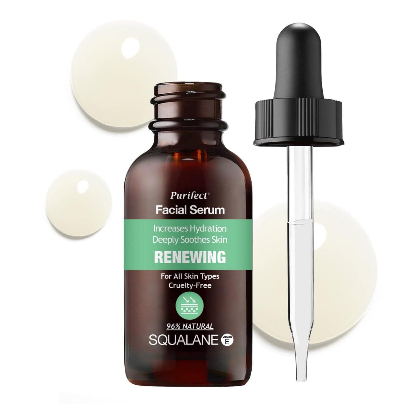96 Natural Squalane Facial Serum with Vitamin E Hydrate Moisturize Smooth and Soften Skin Pairs Well with Vitamin C Face Serum Hylunaric Acid Moisturizer 30ml 1fl oz MADE IN USA