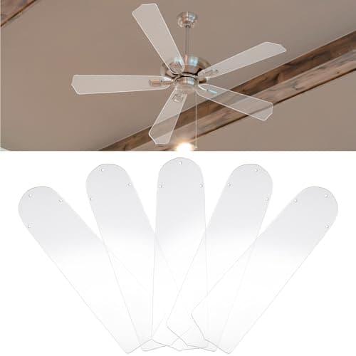 CroBlissful 5 Pcs 16-1/2'' Ceiling Fan Blades for 42" Clear Acrylic Ceiling Fan Blades Replacement Universal Substitution for Indoor Outdoor Replacement Use (Pointed Head)