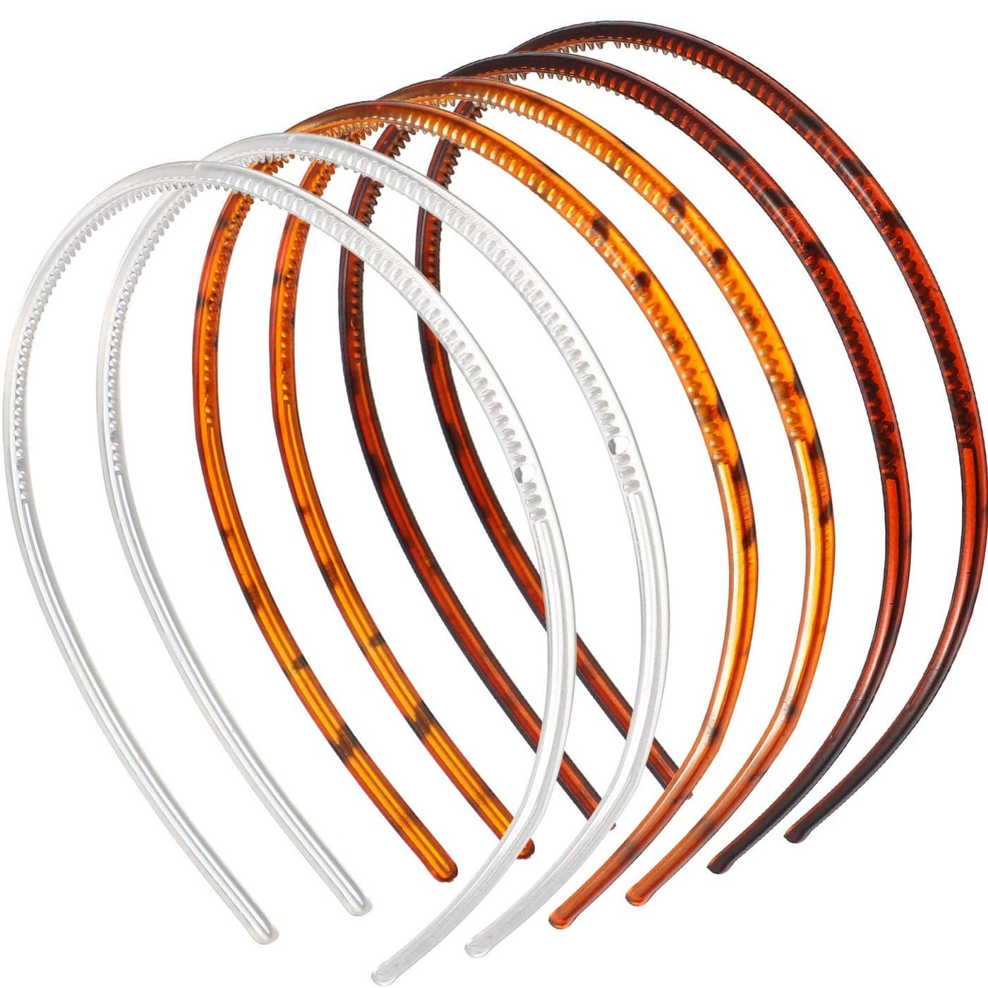 WILLBOND 6 Pieces Plastic Plain Headbands Teeth Comb Headbands Skinny DIY Hair Bands for Women