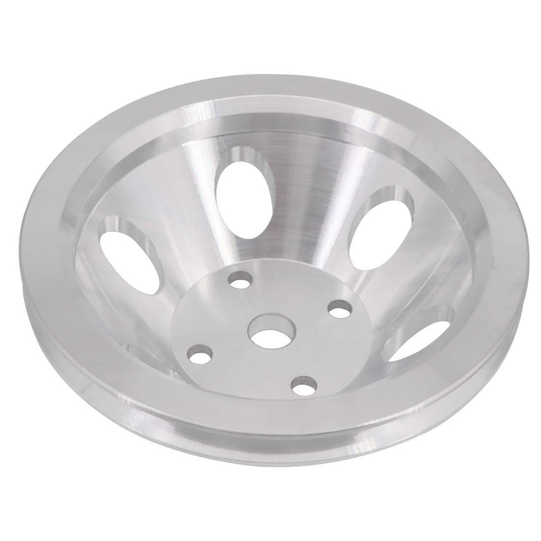 KIPA Aluminium Single groove Water Pump Pulley For SB SBC Small Block Chevy 265 283 305 327 350 383 400 with a long water pump Satin Aluminium Finish Durable 1Groove 9842