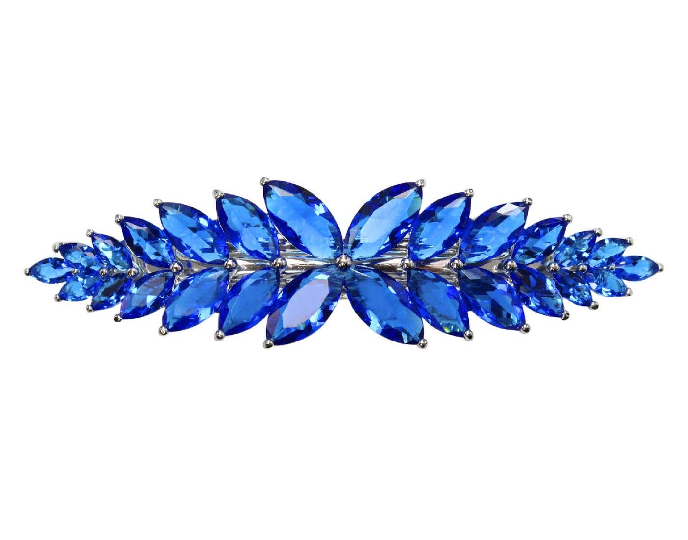 Faship Gorgeous Blue CZ Crystal floral Hair Barrette