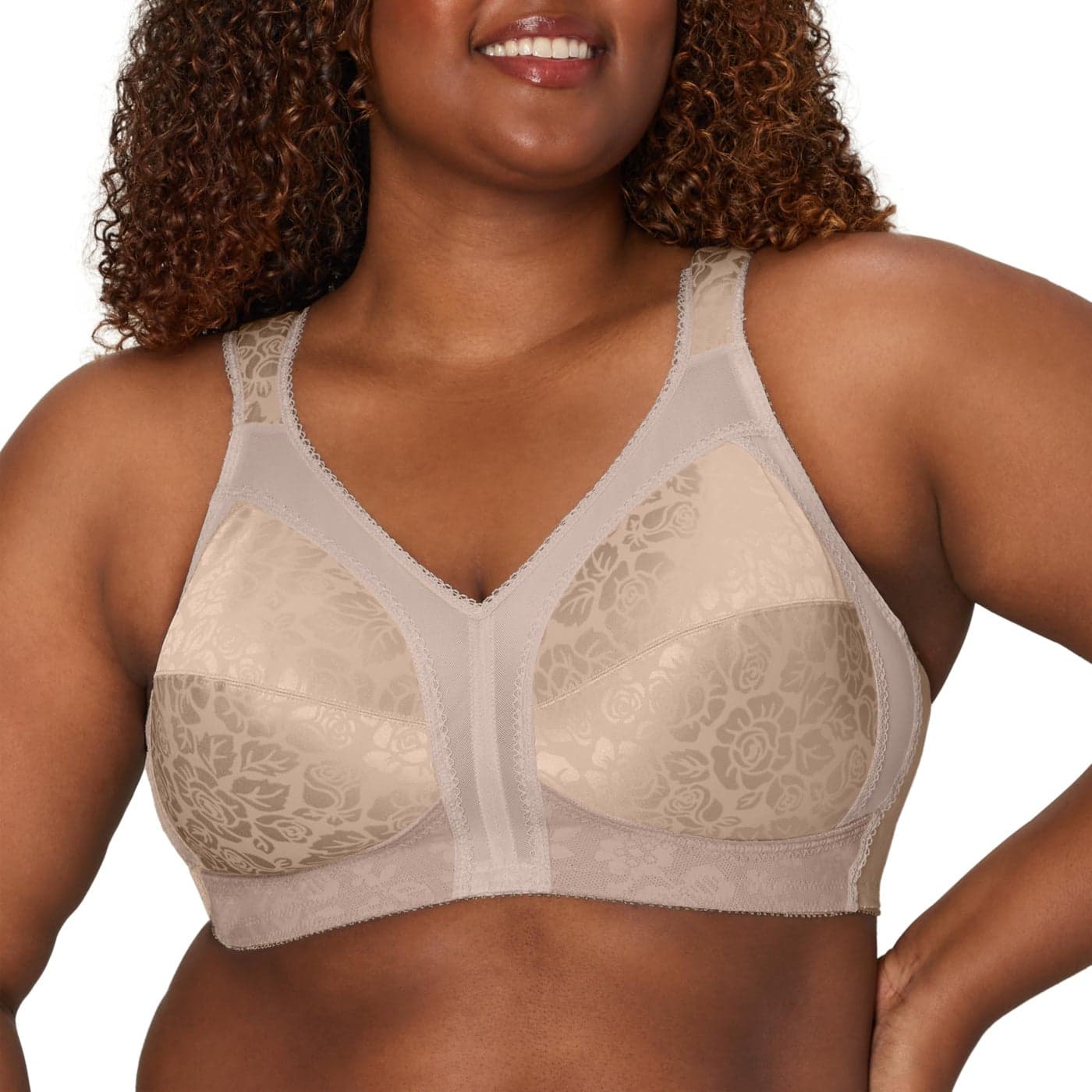 PLAYTEX Womens 18 Hour Comfort-strap Wireless Bra, Full-coverage With 4-way Trusupport, Single & 2-pack Bras, Toffee, 34D US