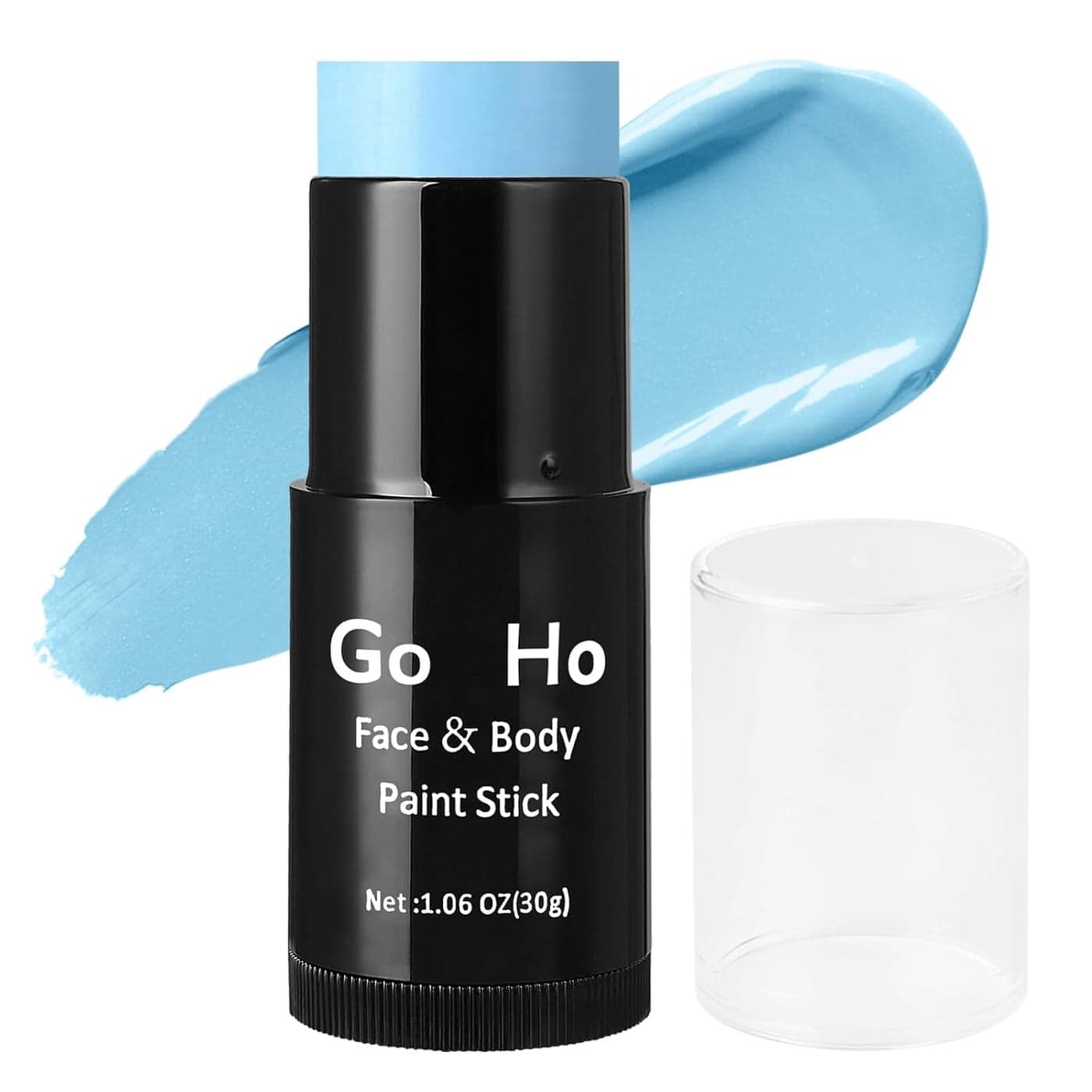 Go Ho Cream-Blendable Light Blue Face Paint Stick (1.06 Oz),Full-coverage Pale Blue Face Body Paint Stick for Halloween Cosplay SFX Corpse Bride Sally Makeup,Waterproof Blue Eye Black Stick