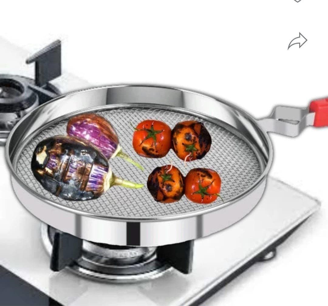 DJ Stainless Steel Pulka Jali Papad Jali Roti Maker Gas Stove Grill Phulka Chapati Roaster Kitchen Cooking Steel Mesh Multipurpose Gas Griller Bringal Roaster Baigan Bharta