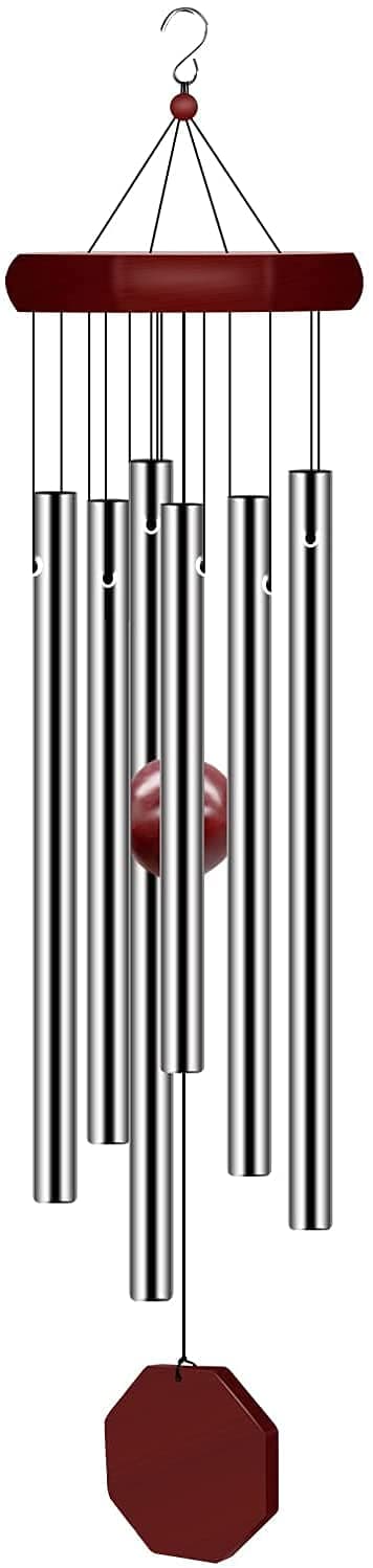 Memorial Wind Chimes Outdoor Large Deep Tone Sympathy WindChime Personalized with 6 Tuned Tubes Elegant Chime for Garden Patio Balcony and Home
