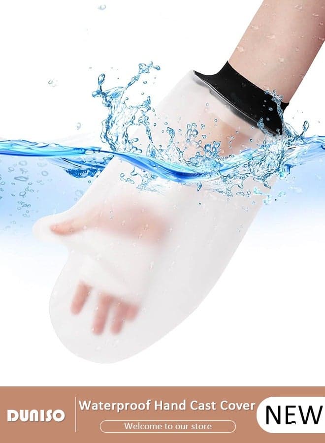 Waterproof Hand Cast Cover Wound Protector for Shower Bath, Soft Comfortable Watertight Seal to Keep Wounds Dry, Adult Reusable Sealed Cast Bandage Dressing Protective Sleeve Bag Covers for Wound Arm, Hands, Wrists, Elbow, Finger