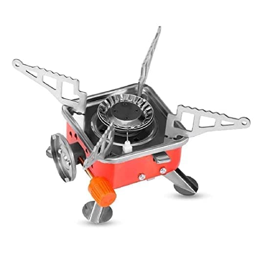 ODDISH; way to fitness Portable Picnic, Camping Stainless Steel Gas Stove Ultra Light Folding Furnace Outdoor Metal Camping Gas Stove Picnic Cooking Gas Burners Folding Stove With Storage Bag