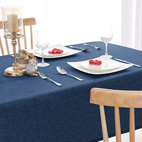 Khooti Jute Table Cover for 4 Seater | 50 x 60 Inches / 127 x 152 cm | Navy Blue | Heat Resistant | Machine Washable | Table Cloth for Dining Table, Kitchen Table, Wedding, Birthday Party