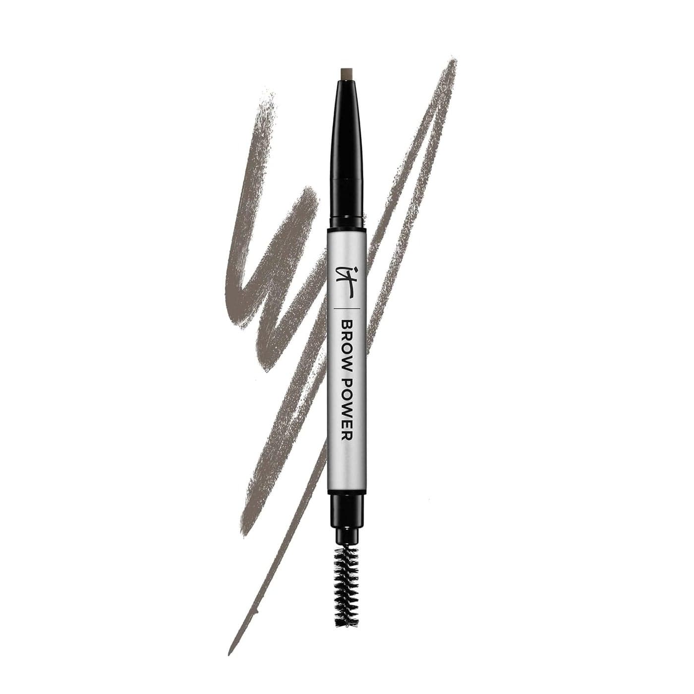 IT Cosmetics Brow Power Universal Taupe Brown Eyebrow Pencil Taupe LongLasting BudgeProof Nourishing Biotin Antioxidants Easy to Apply Natural Brow Makeup Builtin Spoolie