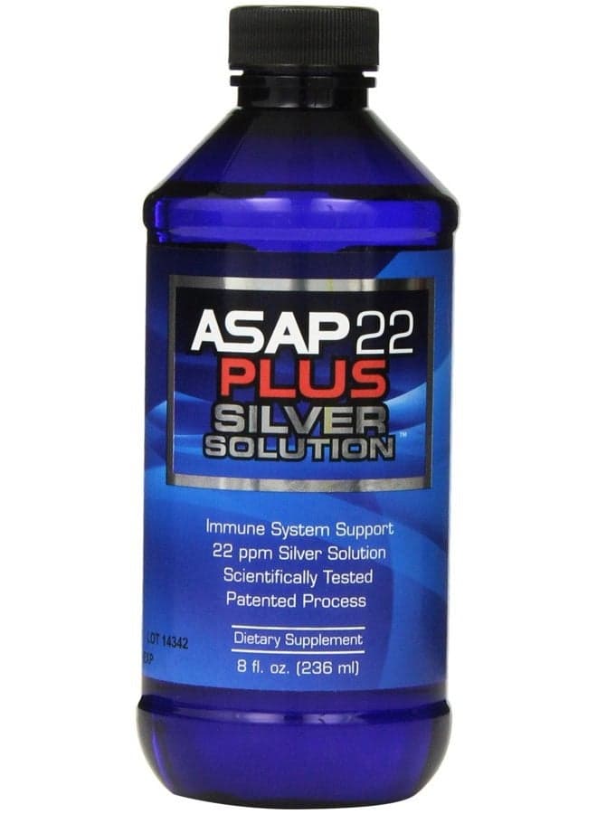 ASAP 22 Plus Silver Solution - Immune System Support, 22 ppm Silver Solution Dietary Supplement - (8 oz)