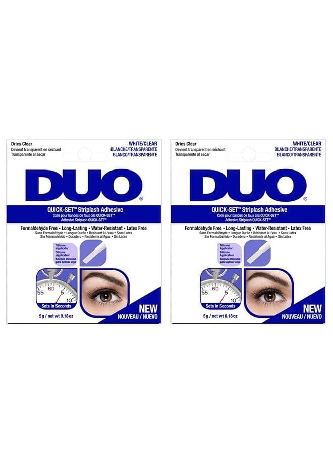 DUO Quick-Set Clear False Strip Lash Adhesive, Dries Invisible 0.18 oz x 2 Packs