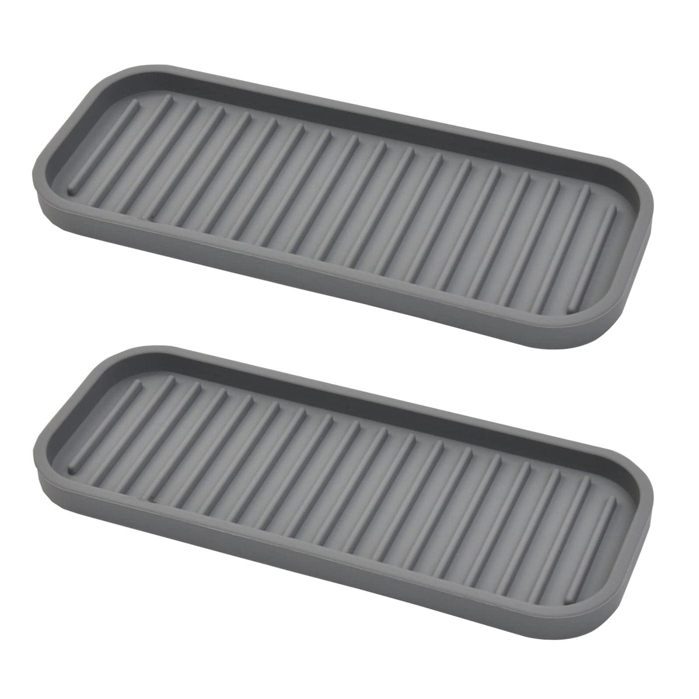 Mofason Silicone Sponge Holder Tray for Soap and Sponge Kitchen Sink Tray Accessories to Help You Clean Kitchen Sink Sink Sponge RackGray 2 Pack