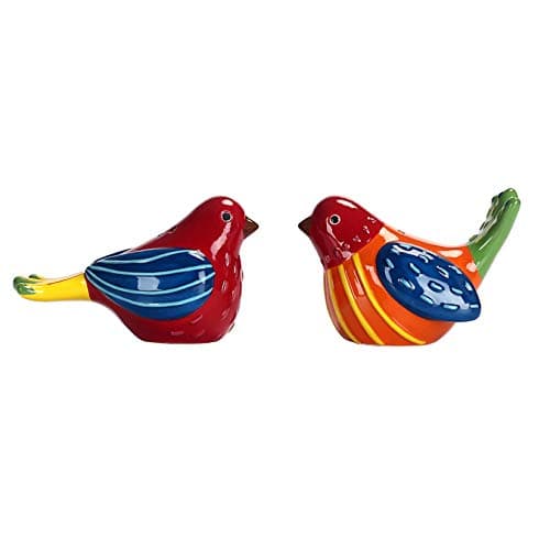 Bico Red Spring Bird Salt and Pepper Shaker Set Handpainted Dishwasher Safe House Warming Wedding Anniversary Birthday Christmas Gift