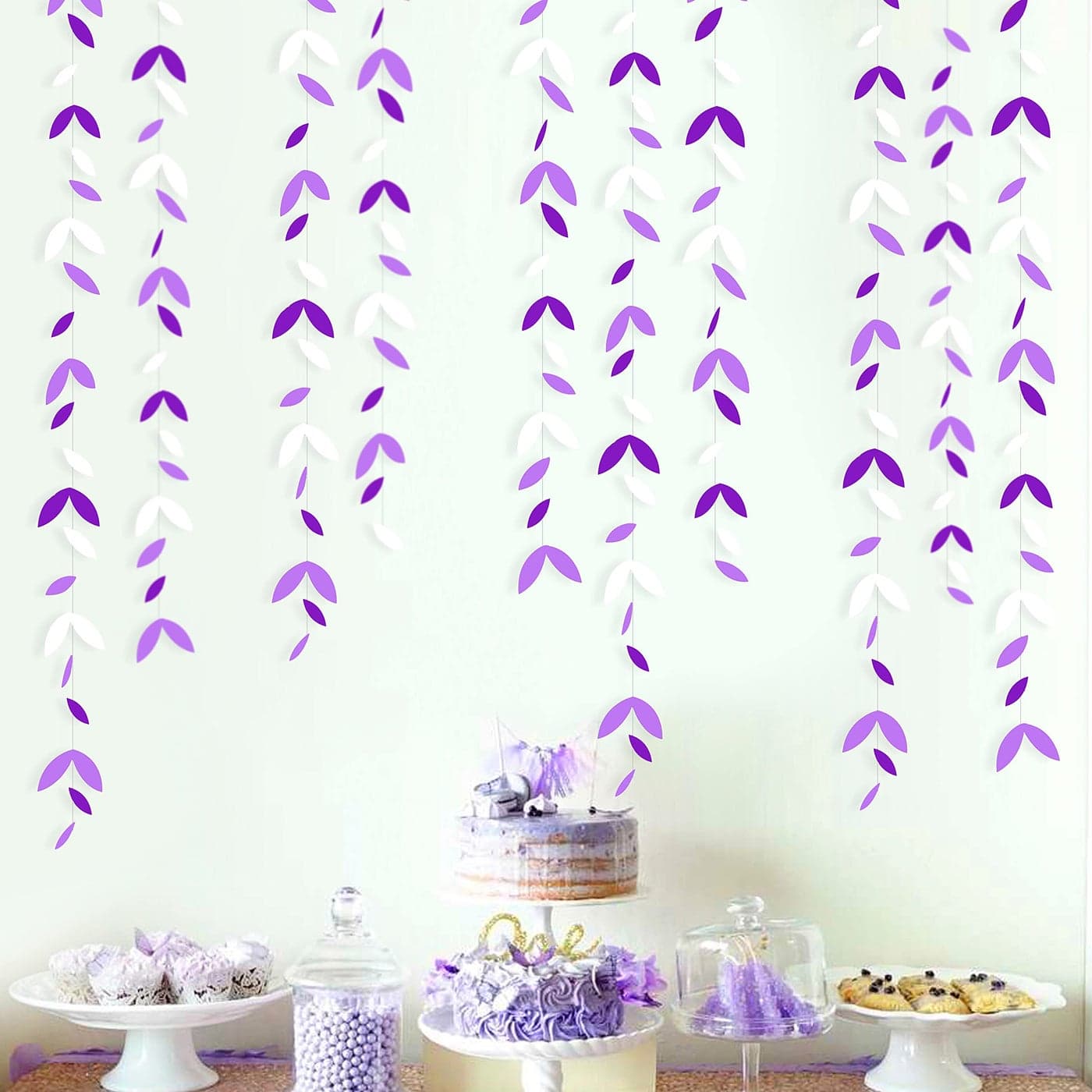 52 Ft Mermaid Party Decorations Purple Teal Coral Garland with Jellyfish Seashell Starfish Pearl Lavender Aqua Paper Streamer for Under The Sea Little Mermaid Theme Birthday Bachelorette Baby Shower