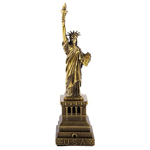 FUNHOKO Statue of Liberty America 6 Inches Metal Model Souvenir Home Decor Gift Copper Tint for Friends,New York City Party Supplies (15 cm)