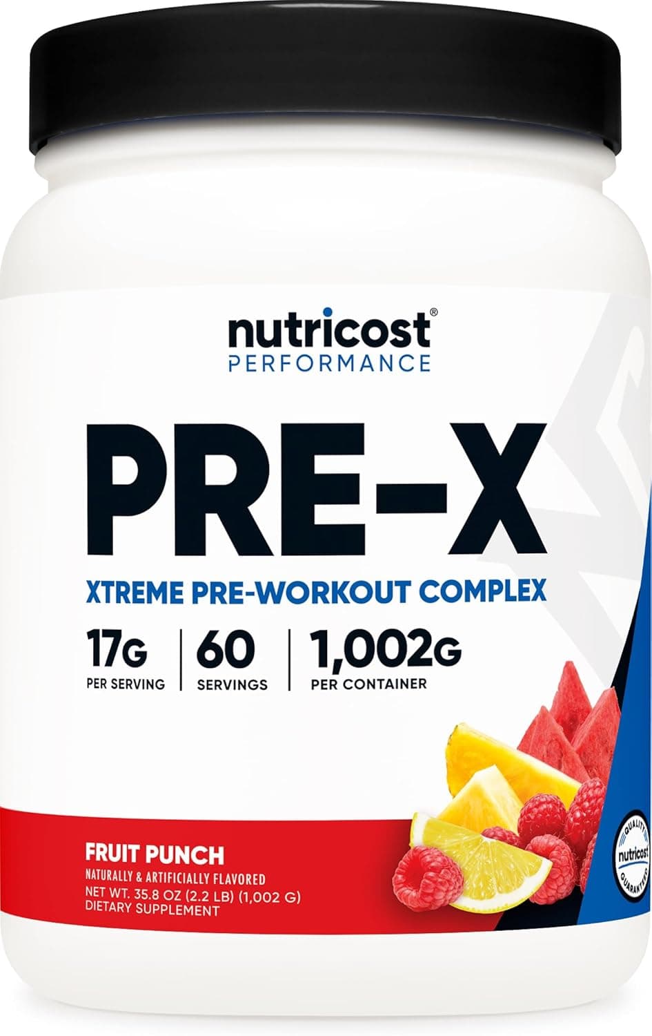 Nutricost PreX Xtreme PreWorkout Complex Powder Fruit Punch 60 Servings Vegetarian NonGMO and Gluten Free