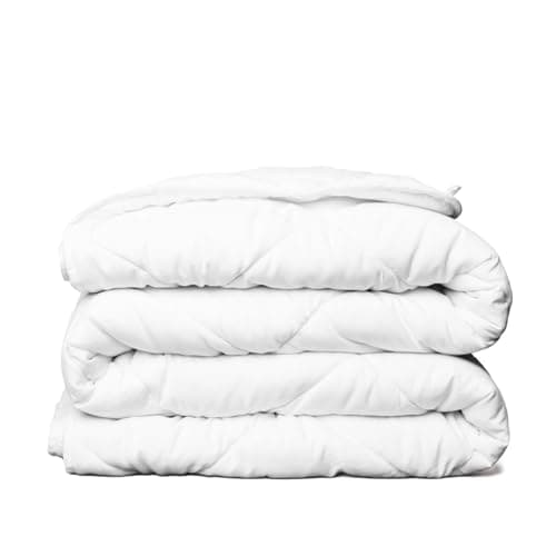 ViscoSoft Microfiber All Seasons Down Alternative Quilted Comforter Cooling Breathable Premium Soft Reversible Microfiber Duvet Blanket White Full