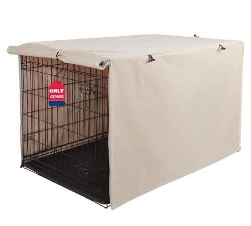 Deblue Dog Crate Cover, Durable Polyester Indoor Pet Kennel Cover Fit for 1 2 Doors Standard Wire Cage 24.0" L x 18.0" W x 20.0" H Tan