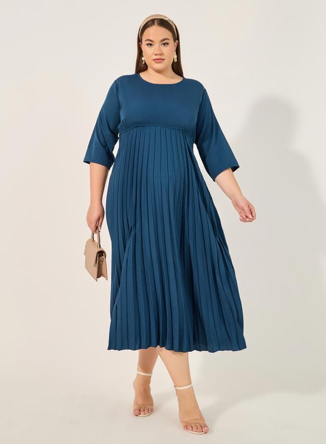 Pleated Midi Dress