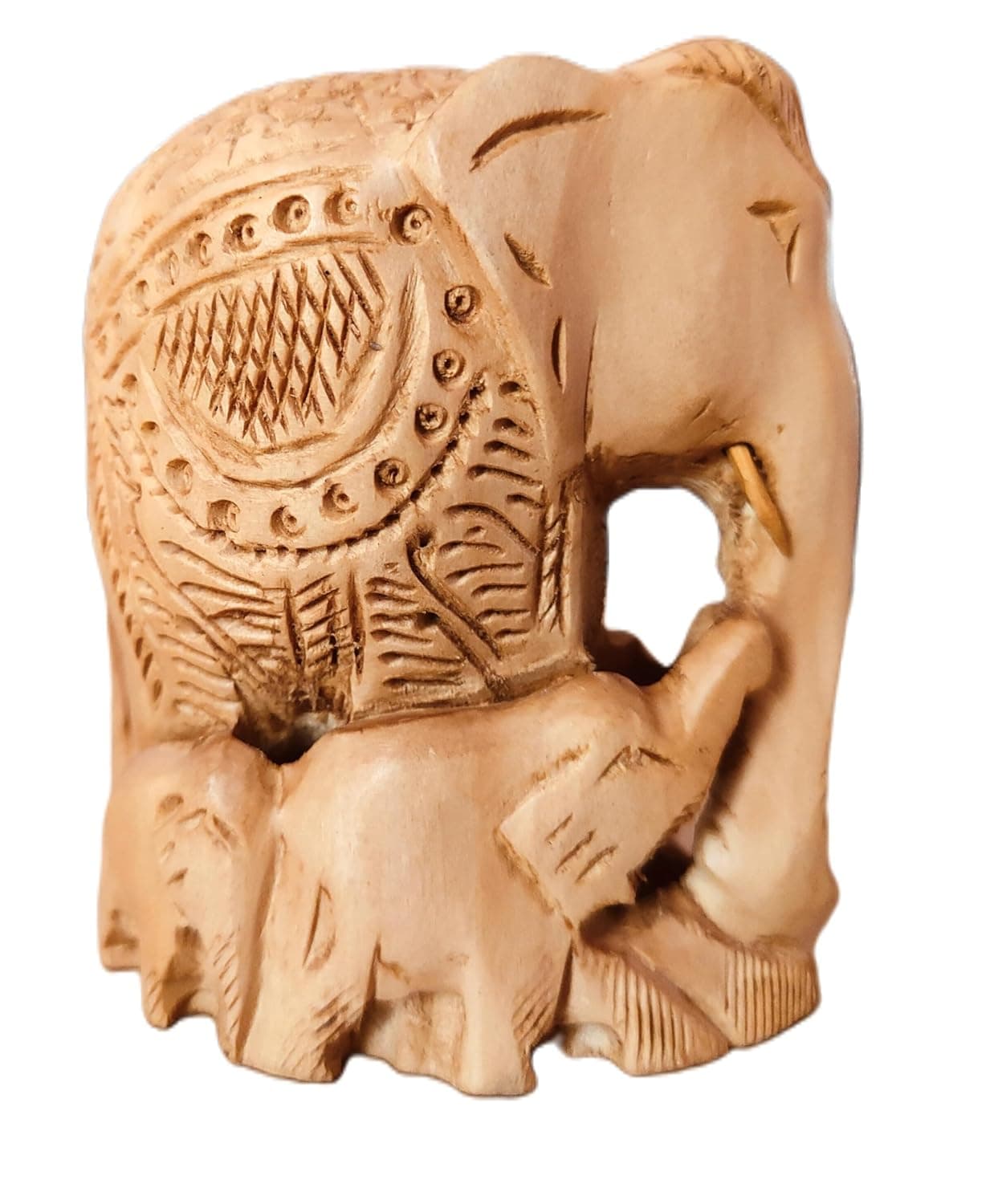 Elephant Statue for Home Dcor Wood Carving Multiple Room Placement