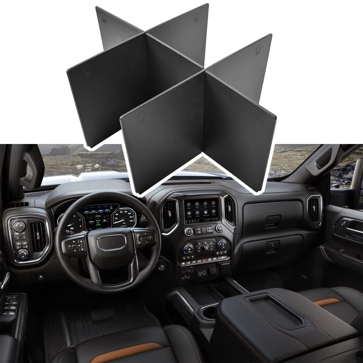 EDBETOS Center Console Organizer Dividers Compatible with Chevy Silverado 1500GMC Sierra 1500 20192022 and SilveradoSierra 25003500 HD 2023 Accessories Full Console wBucket Seats ONLY